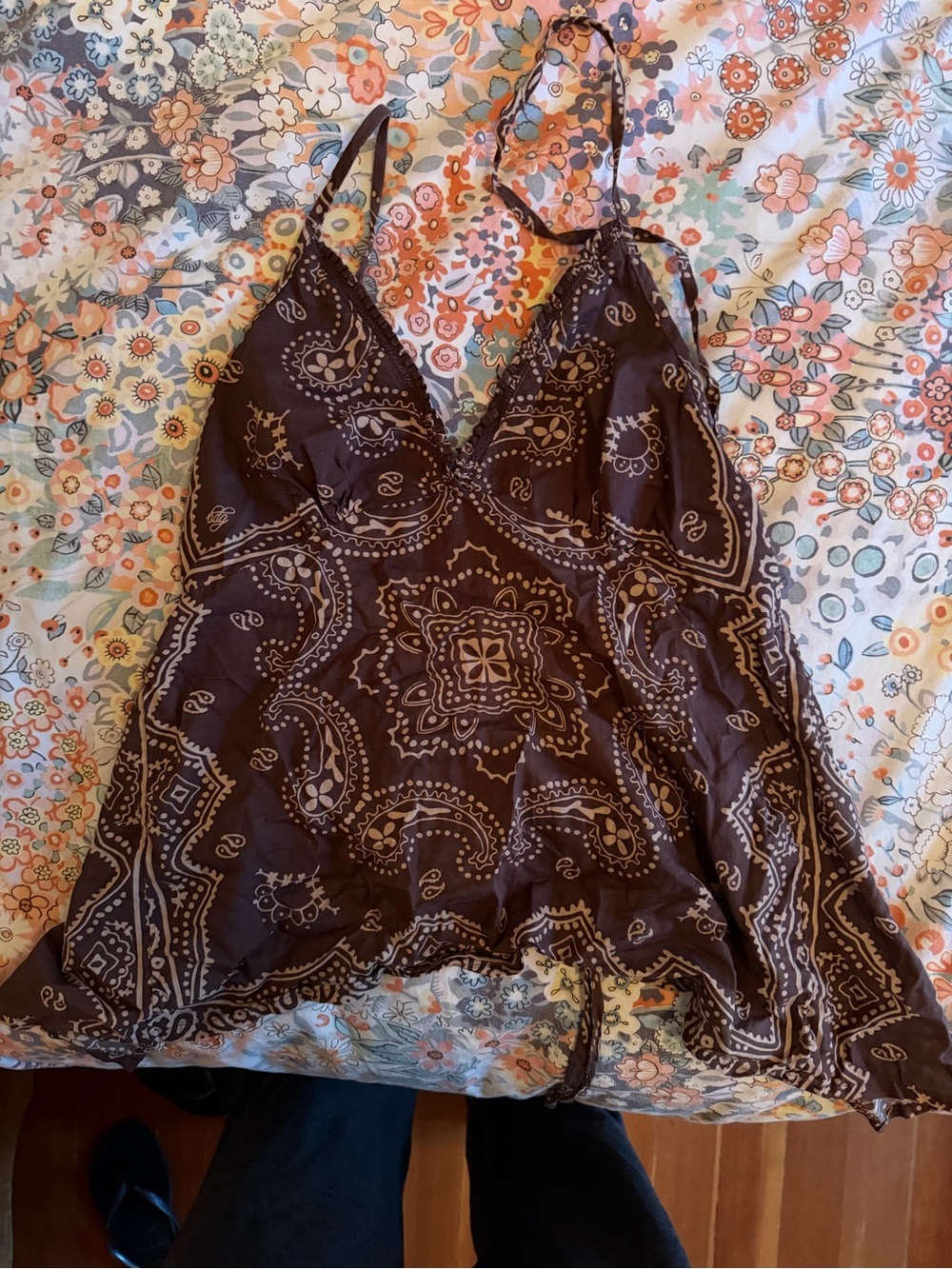 Kimchi Blue Brown Paisley Halter Cami